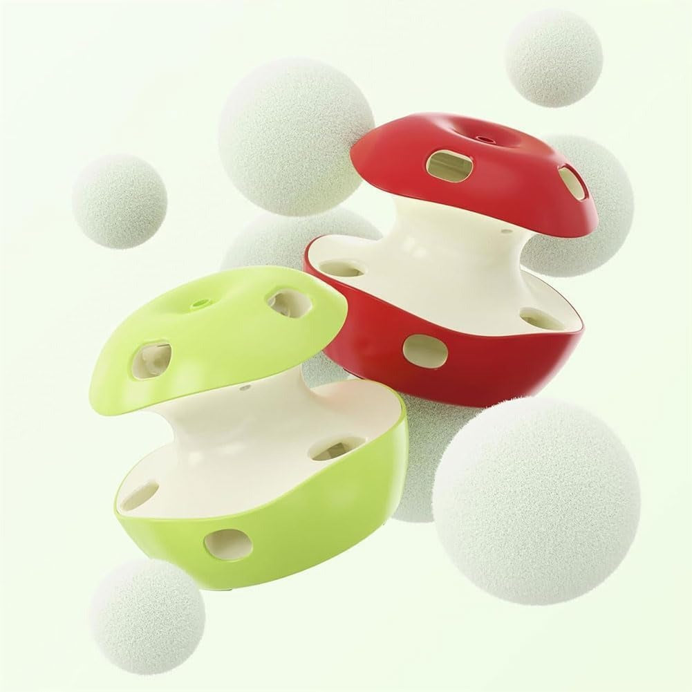 2-Mode Apple Cat Puzzle Toy Motion Sensor Feather Teaser